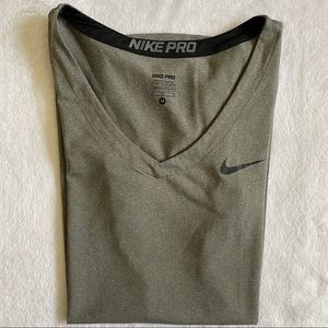 Nike Pro Dri Fit Short Sleeve Shirt - Gray
